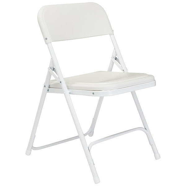 Folding Chair, Plastic, White, PK4