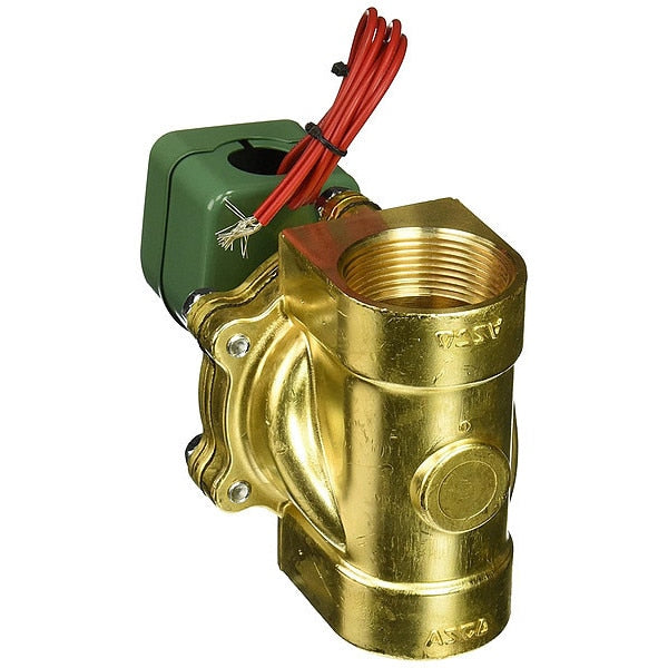 120V AC Brass Solenoid Valve, Normally Open, 1 1/2 in Pipe Size