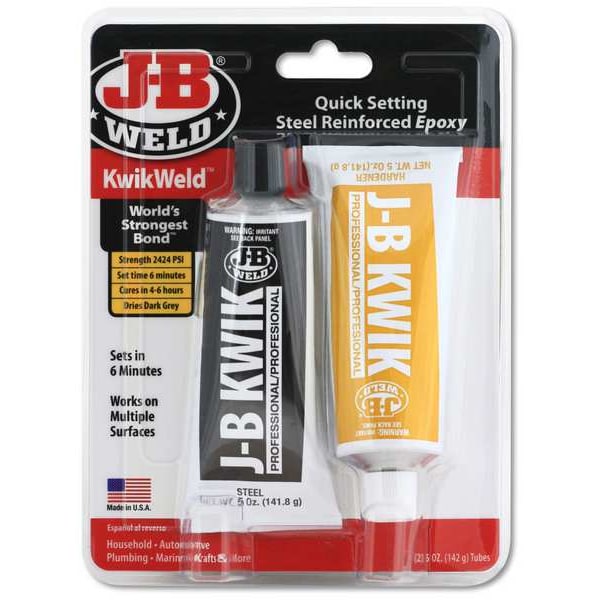 Epoxy Adhesive, Gray, 1:01 Mix Ratio, 6 hr Functional Cure, Tube
