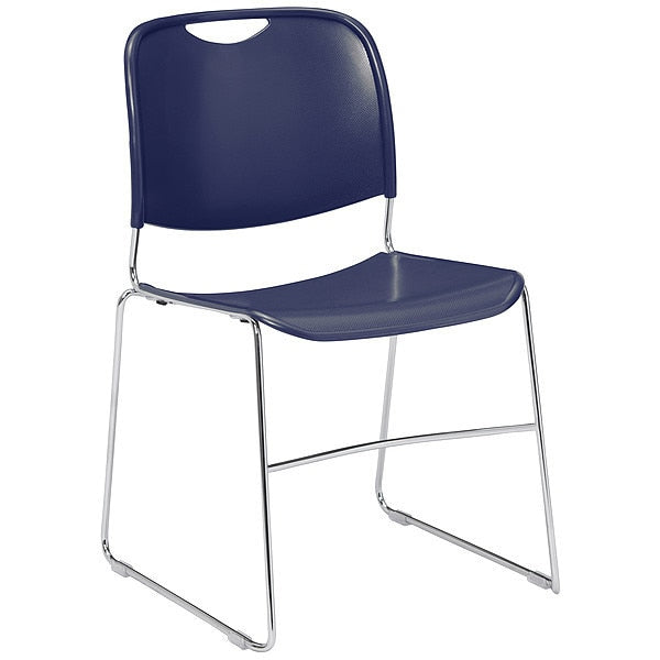 Stacking Chair, 8500 Series, Polypropylene Navy Blue, PK4