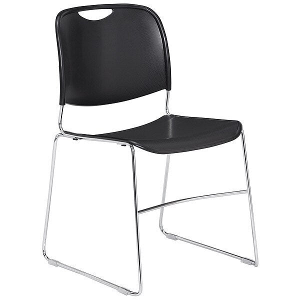 Stacking Chair, 8500 Series, Polypropylene Black, PK4