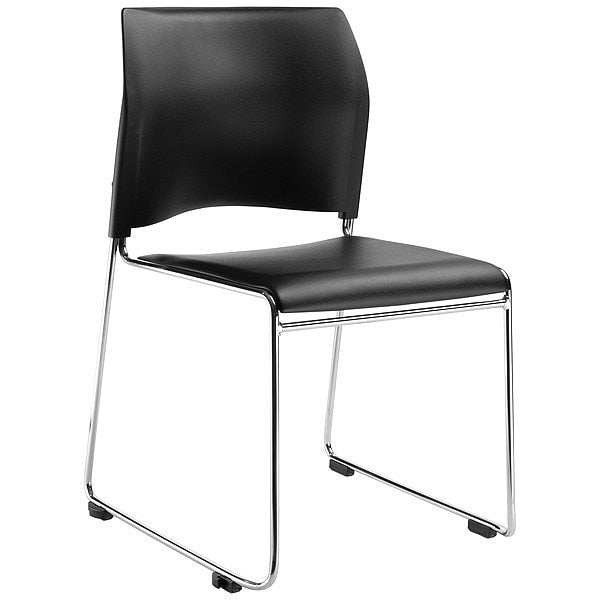 Stacking Chair, Vinyl, 30-3/4in H, Chrome