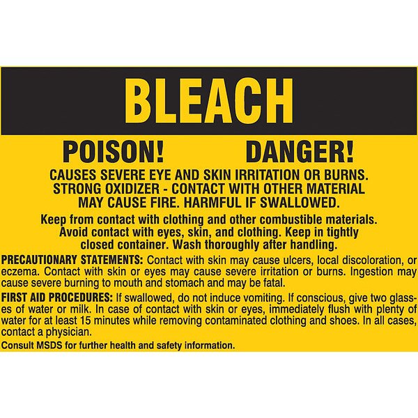 Chemical Label, Polyester, 2 In. H, PK25