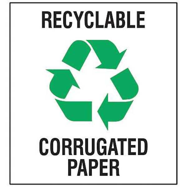 Recycling Label, 10 In. W, 10 In. H, PK5, 18409LFLS