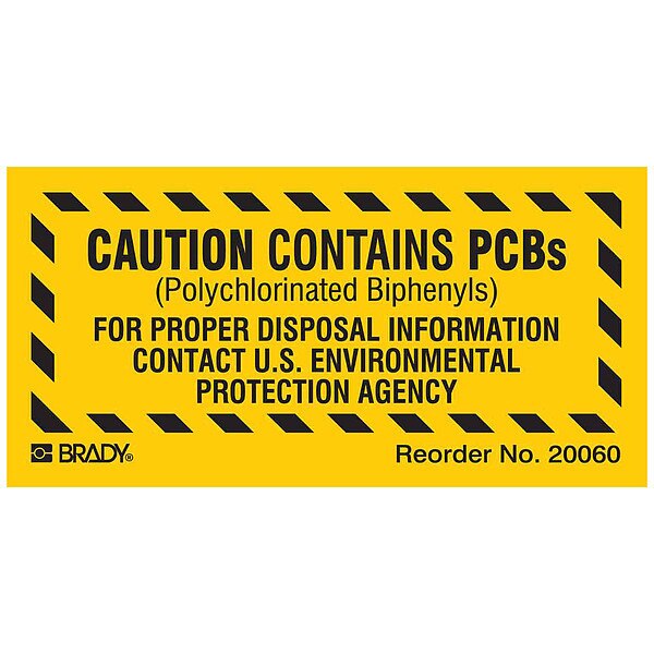 Chemical Label, Polyester, 2 In. W, PK100