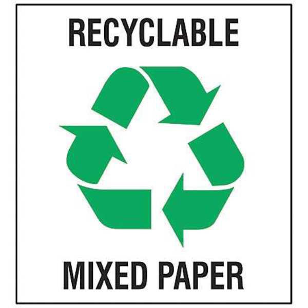Recycling Label, 10 In. H, 10 In. W, PK5, 18410LFLS