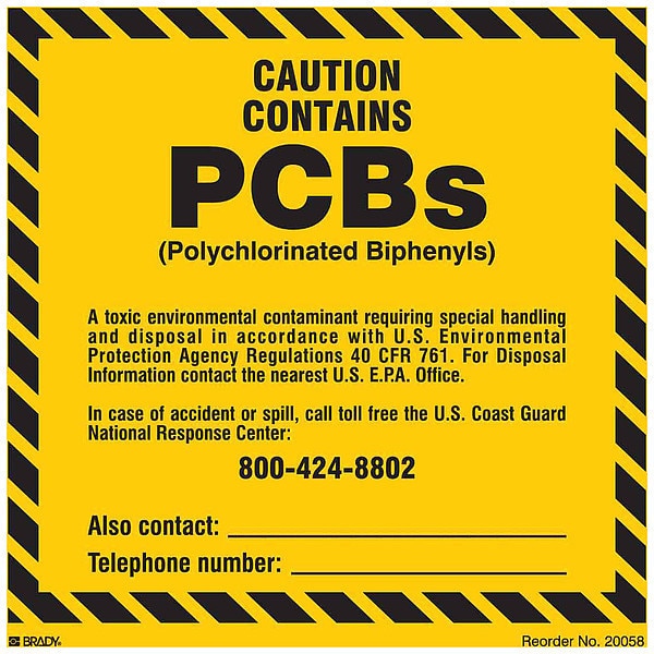 Chemical Label, 6 In. W, Vinyl, PK10