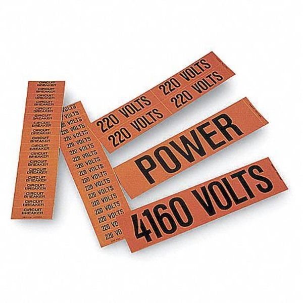 Pipe Mrkr, 480Volts, 1-1/4 in.andSmllr, PK5