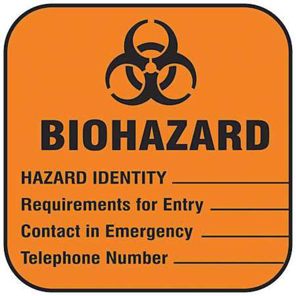 Biohazard Label, Write Info, PK100