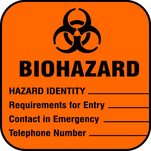 Biohazard Label, Write Info, PK100