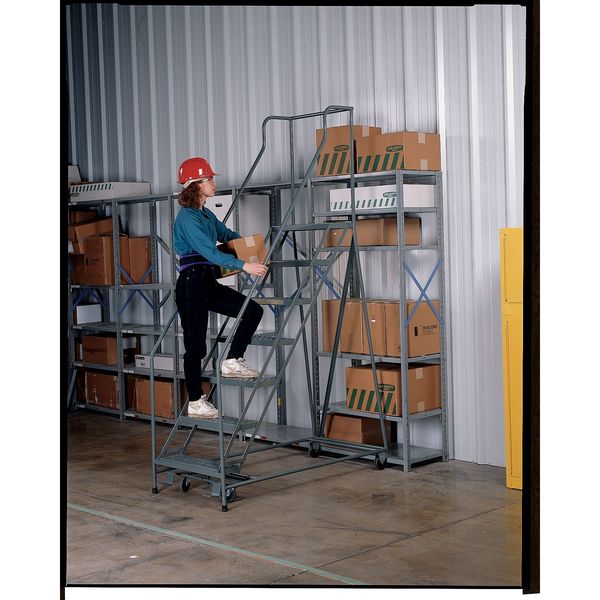 66 in H Steel Rolling Ladder, 3 Steps