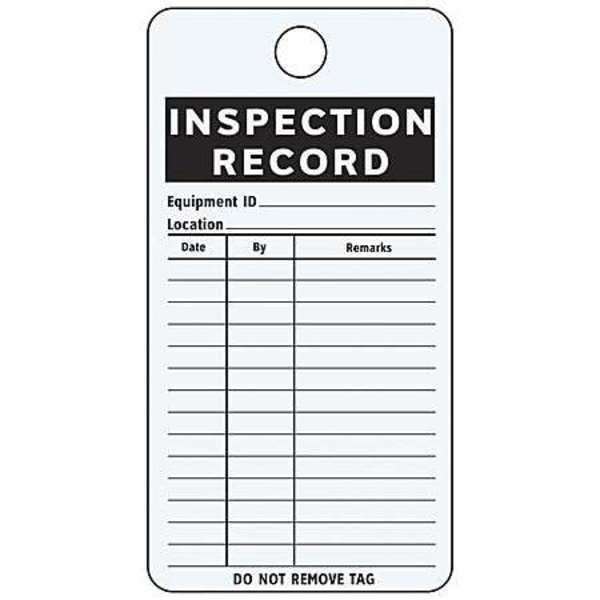 Test Rcd Tag, 4-1/4 x 3 In, Bk/Wht, PK25