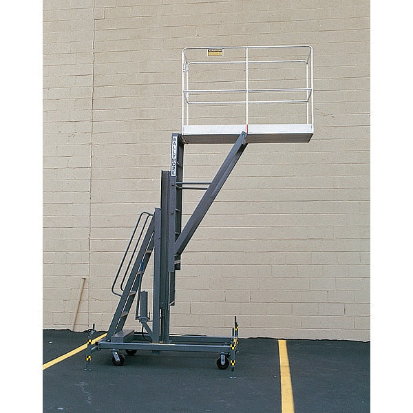 Personnel Lift, Push-Around Drive, 300 lb Load Capacity, 6 ft 4 in Max. Work Height
