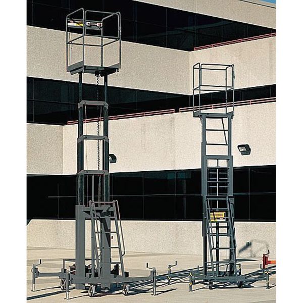 Personnel Lift, Push-Around Drive, 300 lb Load Capacity, 6 ft 4 in Max. Work Height