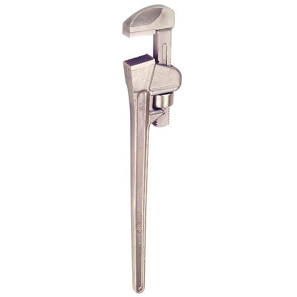 48 in L 7 9/16 in Cap. Aluminum Bronze Straight Pipe Wrench