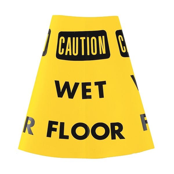 Traffic Cone Collar, Waterproof Cloth Vinyl, 10 1/2 in H, Yellow
