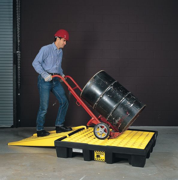 Drum Spill Containment Pallet, 66 gal Spill Capacity, 2 Drum, 2000 lb., High Density Polyethylene
