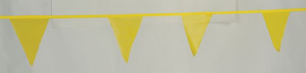 Pennants, Polyethylene, Yellow, 60 ft.