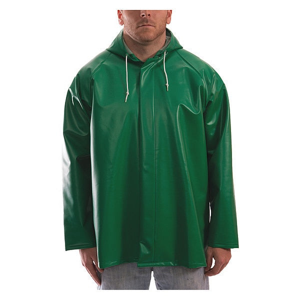 Safetyflex Flame Resistant Rain Jacket, Green, M