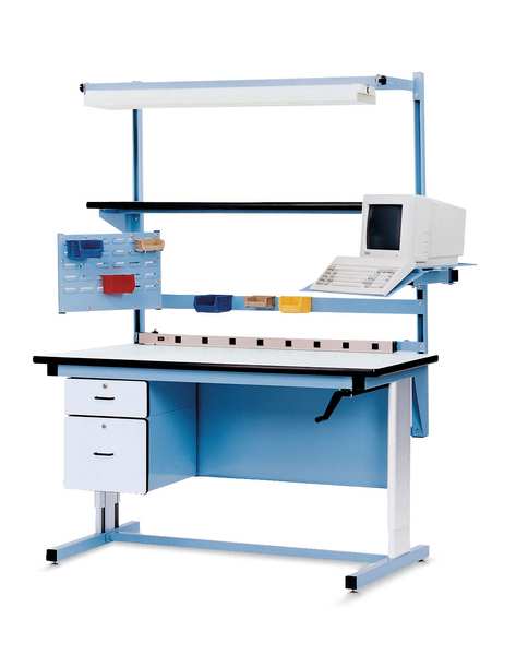 Bolted Workbench, Laminate, 72 in W, 30 in to 36 in Height, 5,000 lb, Straight