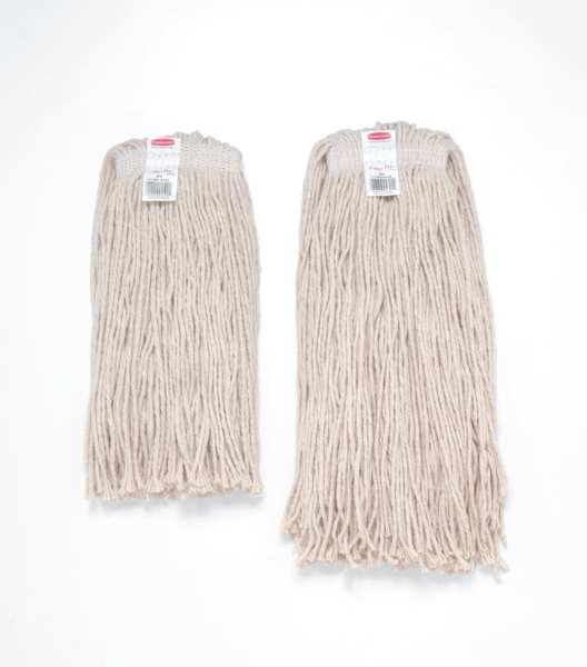 1 in String Wet Mop, 16 oz Dry Wt, Slide On Connection, Cut-End, White, Cotton, FGV11600WH00