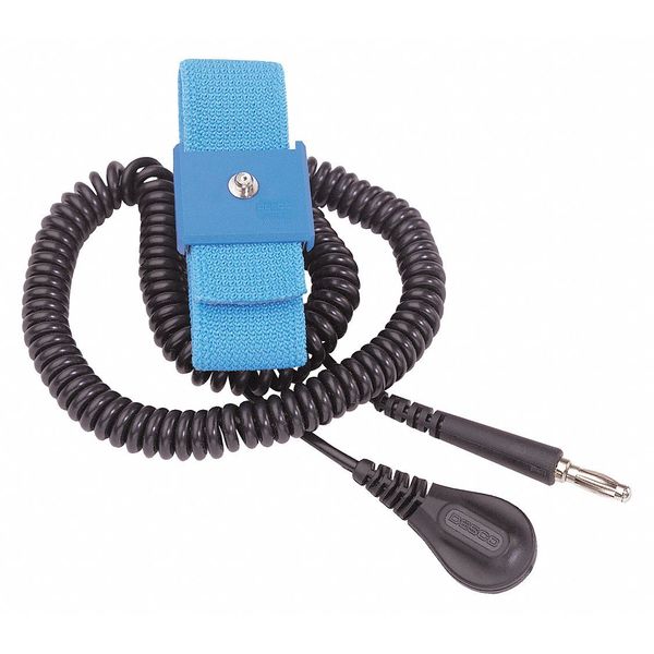 Wrist Strap, Silver Nylon, W 6 Ft Cord