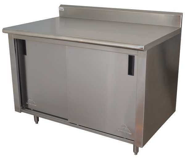 Enclosed Base Work Tables, Stainless Steel, 30
