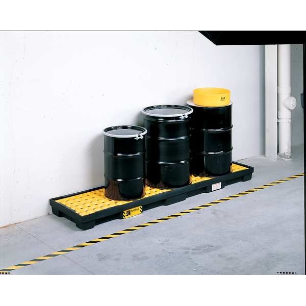 Drum Spill Containment Pallet, 66 gal Spill Capacity, 6 Drum, 8000 lb., Polyethylene