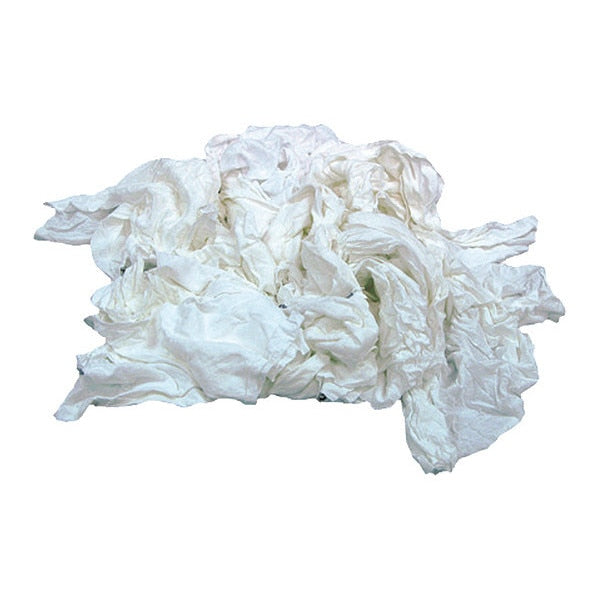 Recycled Cotton T-shirt Cloth Rag 25 lb. Varies, White