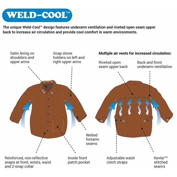 Welding Jacket, XL, 30