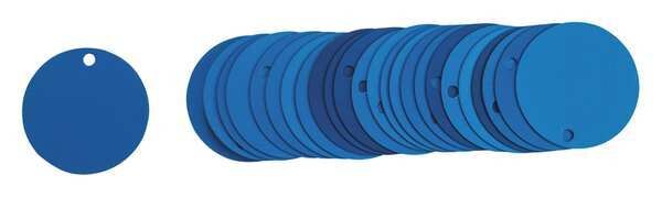Blk Tag, 2 x 2 In, Bl, Al, Rnd, 3/16 In, PK25