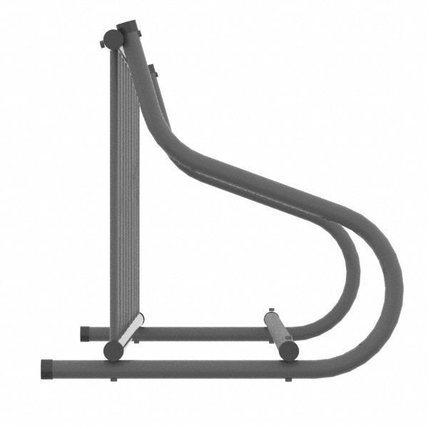 Bike Rack, 1-Sided, 4-Bike, 48 in., Silver