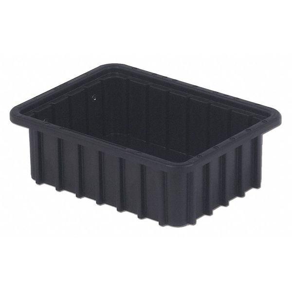 Divider Box, Black, Polyethylene, 10 3/4 in L, 8 3/8 in W, 3 1/2 in H, 0.11 cu ft Volume Capacity