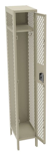 Wardrobe Locker, 12 in W, 18 in D, 78 in H, (1) Tier, (1) Wide, Sand