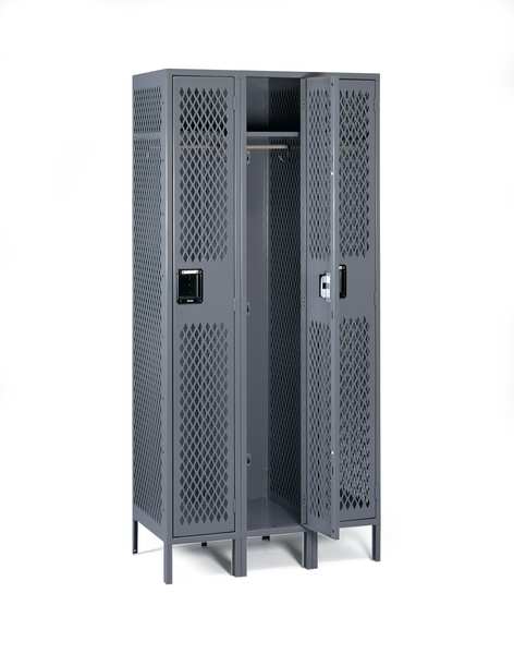 Wardrobe Locker, 12 in W, 18 in D, 78 in H, (1) Wide, (1) Opening, Gray