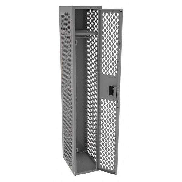 Wardrobe Locker, 12 in W, 18 in D, 72 in H, (1) Tier, (1) Wide, Gray