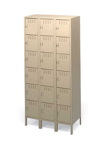 Wardrobe Locker, 12 in W, 18 in D, 78 in H, (1) Wide, (2) Openings, Sand