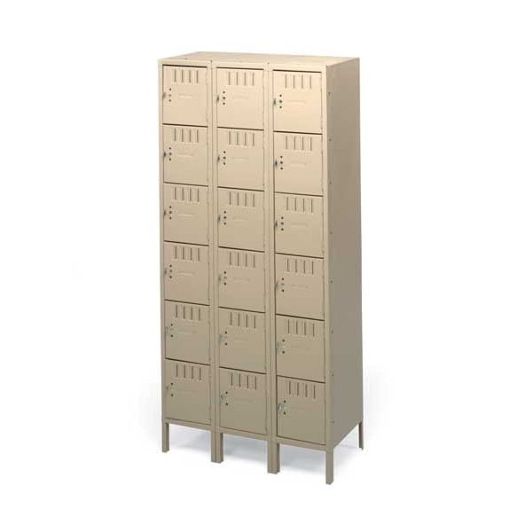 Wardrobe Locker, 36 in W, 15 in D, 78 in H, (1) Tier, (3) Wide, Gray