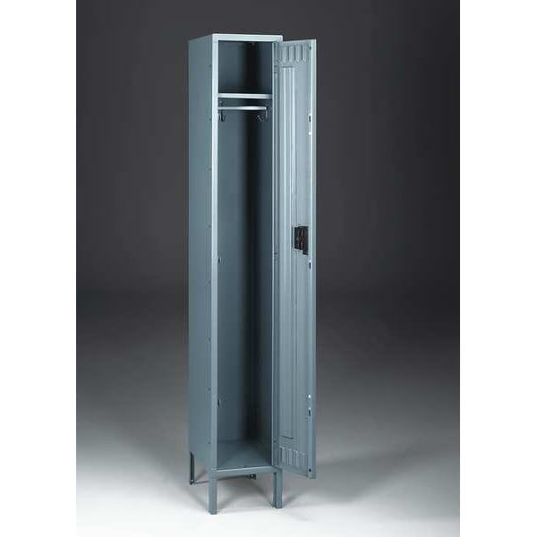 Wardrobe Locker, 36 in W, 15 in D, 78 in H, (1) Tier, (3) Wide, Gray