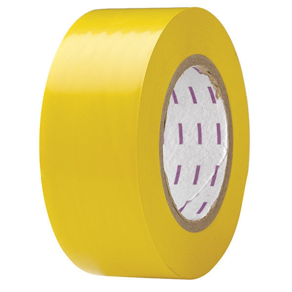 Floor Marking Tape, General Purpose, Solid, Yellow, 2 in x 180 ft, 5 mil Thickness, Vinyl
