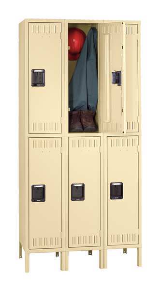 Wardrobe Locker, 12 in W, 12 in D, 12 in H, (2) Tier, (3) Wide, Sand