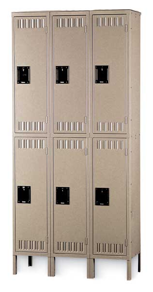 Wardrobe Locker, 12 in W, 12 in D, 12 in H, (2) Tier, (3) Wide, Sand