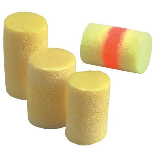 Disposable Corded Ear Plugs, Cylinder Shape, 33 dB, 200 Pairs, Yellow