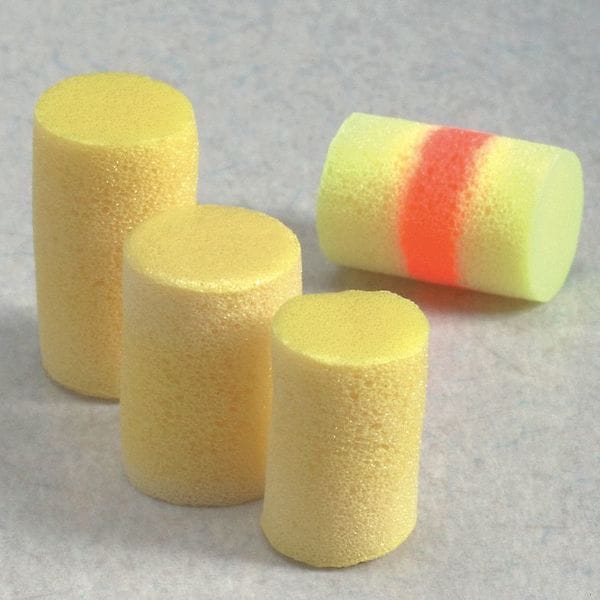Disposable Corded Ear Plugs, Cylinder Shape, 29 dB, 200 Pairs, Yellow