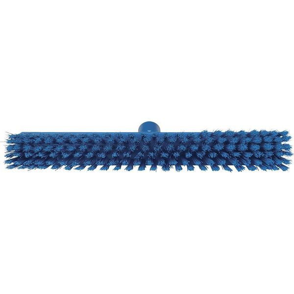 16 in Sweep Face Broom Head, Soft/Stiff Combination, Synthetic, Blue