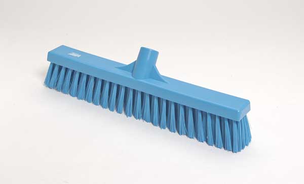 16 in Sweep Face Broom Head, Soft/Stiff Combination, Synthetic, Blue