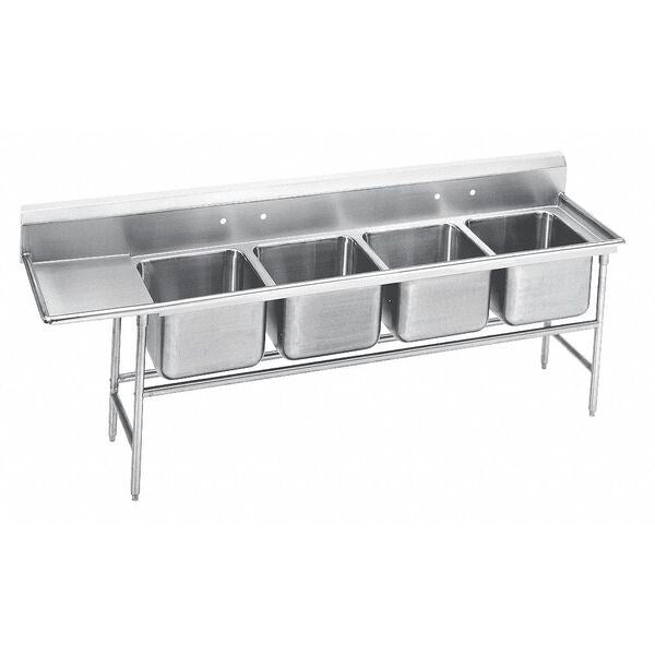 31 in W x 133 in L x 42 in H, Floor Mount, 18 ga. 304 Stainless Steel