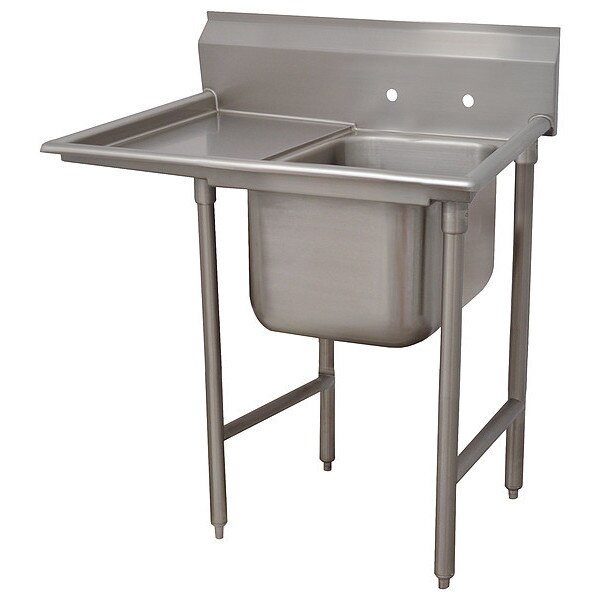 27 in W x 46 in L x 42 in H, Floor Mount, 18 ga. 304 Stainless Steel