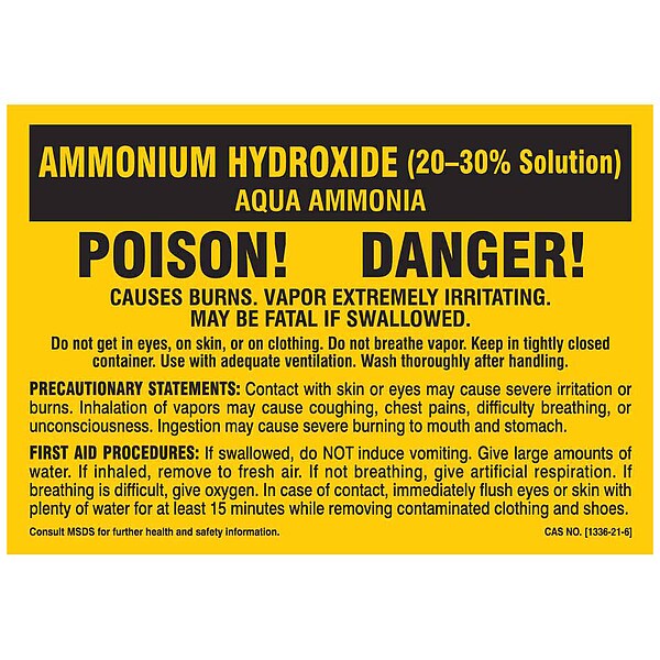 Chemical Label, Polyester, PK25