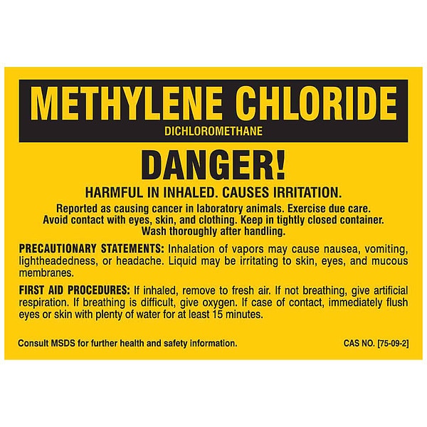 Chemical Label, Polyester, 5 In. W, PK25